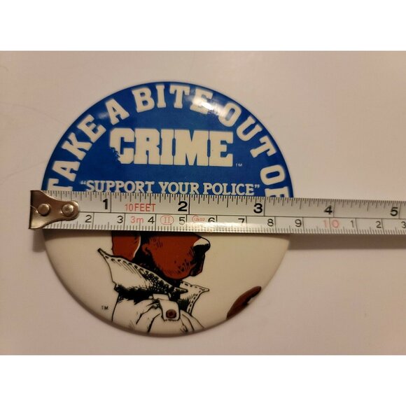 McGRUFF Crime DOG TAKE A BITE OUT OF CRIME VTG 3.5" PROMO PINBACK BUTTON - Picture 6 of 6